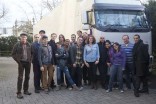 The cast and crew by the Truck