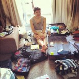 Carlos trying his best to pack!